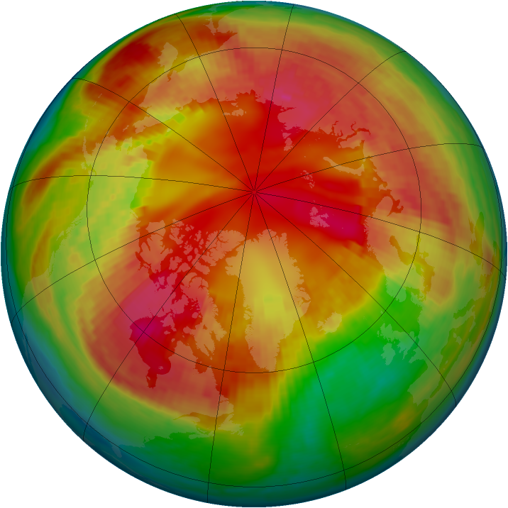 Arctic ozone map for 20 February 2001